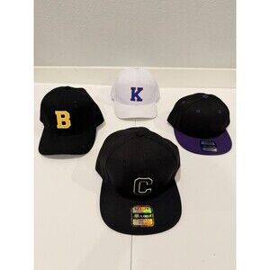 Lot of 4 Mixed Brand Snapback Hats - K, B, C & Two-Tone Black/Purple - NWOT